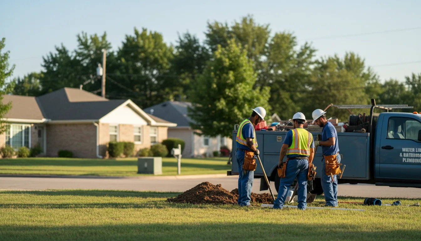 Residential water line and bathroom plumbing service in Mccracken, KS